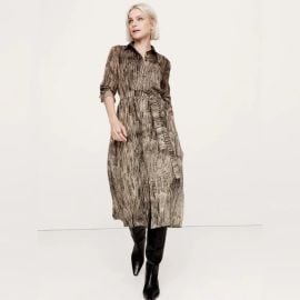 Banana Republic Oversized Snake Print Midi Shirtdress at Banana Republic